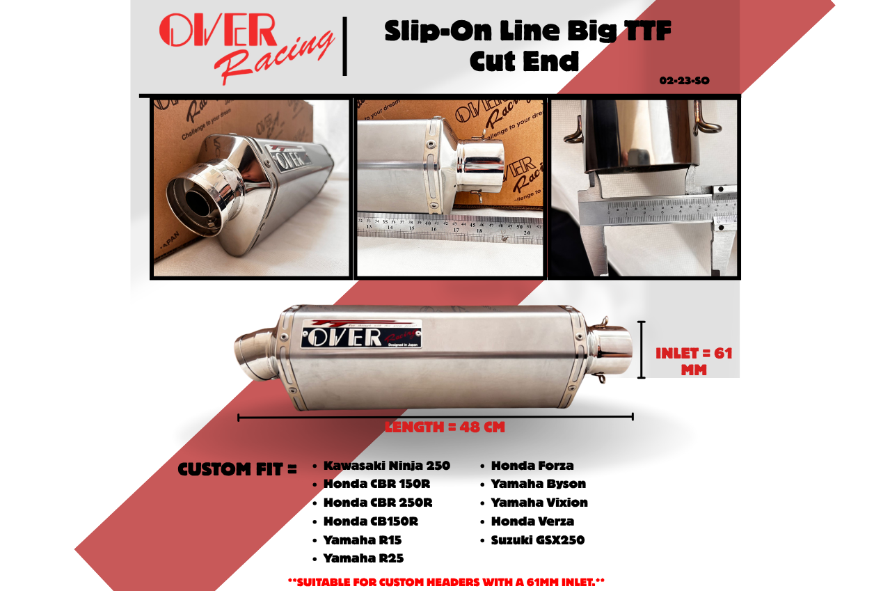 Over Racing - Slip On Line Big TTF Cut End - Universal - 02-23-SO